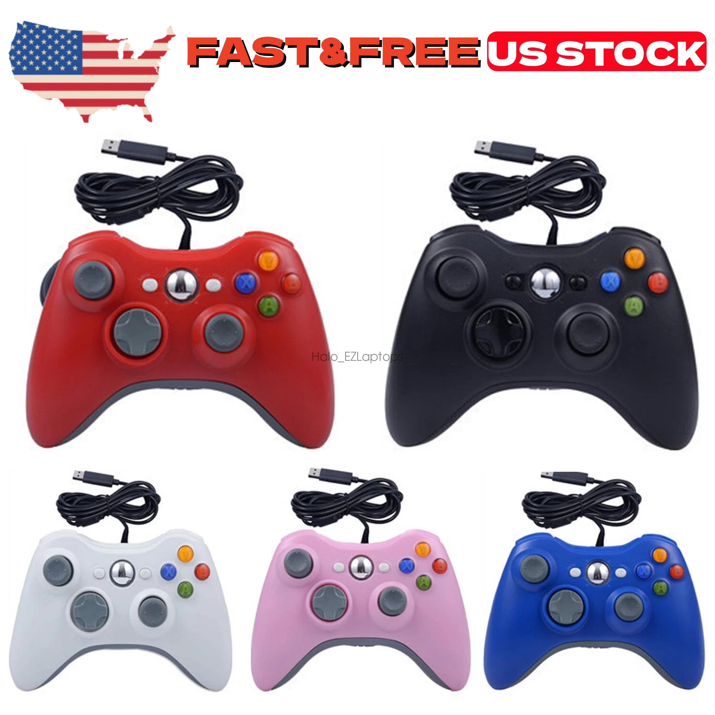 New Wired Controller USB For PC Compatible Xbox 360 Windows 7 8 10 11 Gamepad US
