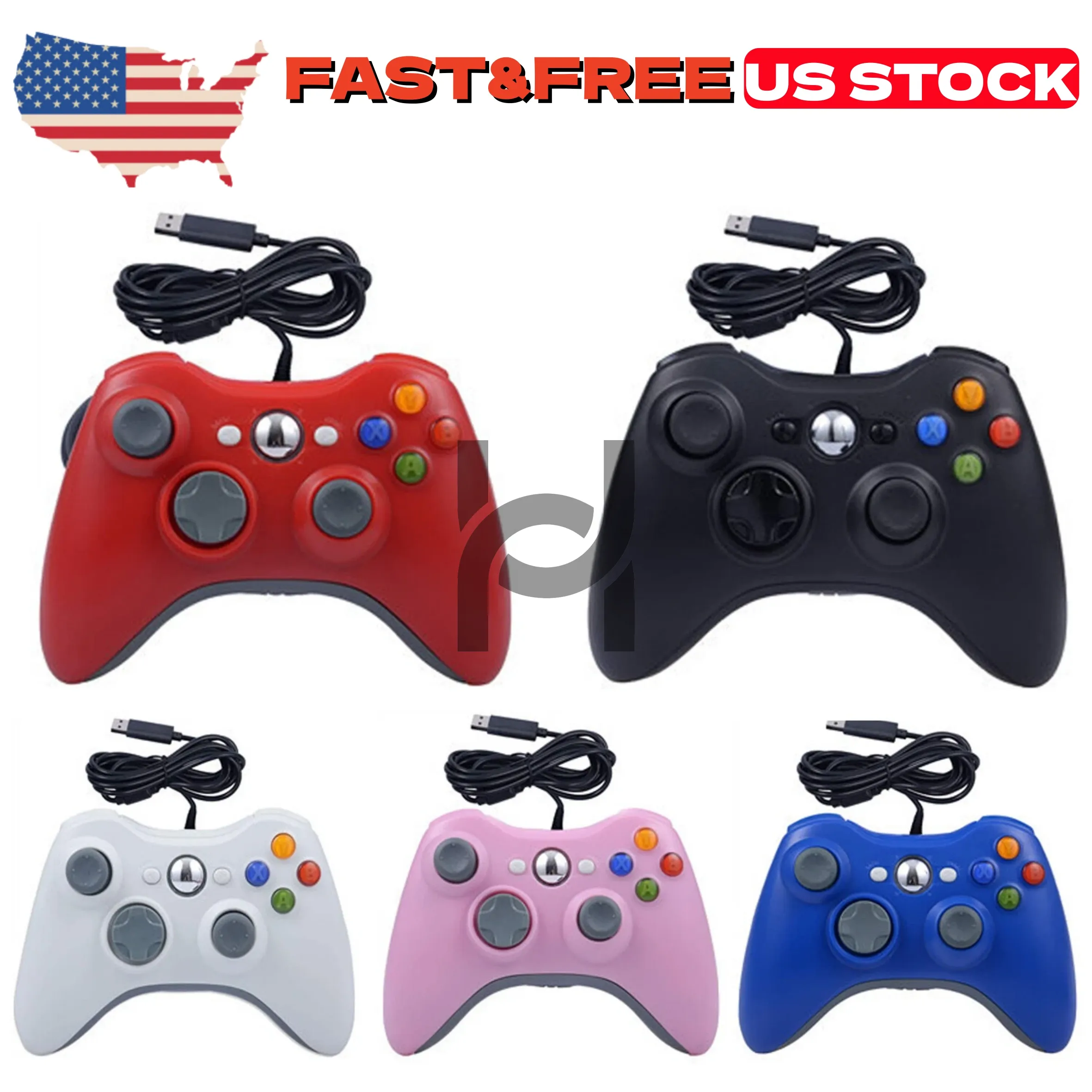 New Wired Controller USB For PC Compatible Xbox 360 Windows 7 8 10 11 Gamepad US