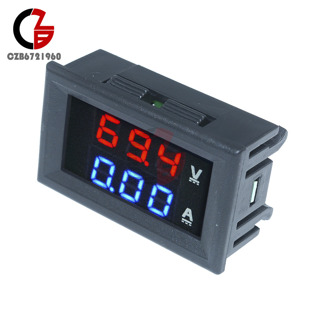 1-10Pcs Digital Voltage Meter DC100V 10A Voltmeter Ammeter Blue+Red LED Amp Dual