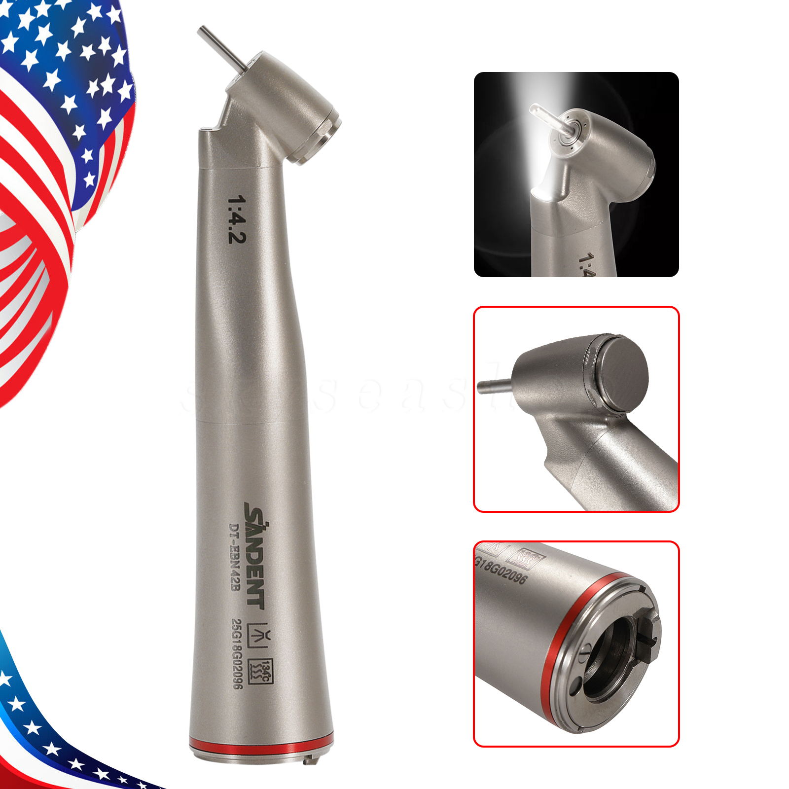Dental 1:4.2 45Degree Fiber Optic Surgical Contra Angle Handpiece E-type SANDENT